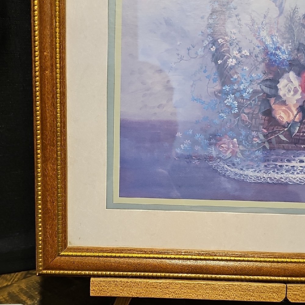 1994 Carl Valente " Roses In Wicker" - Picture 5 of 10